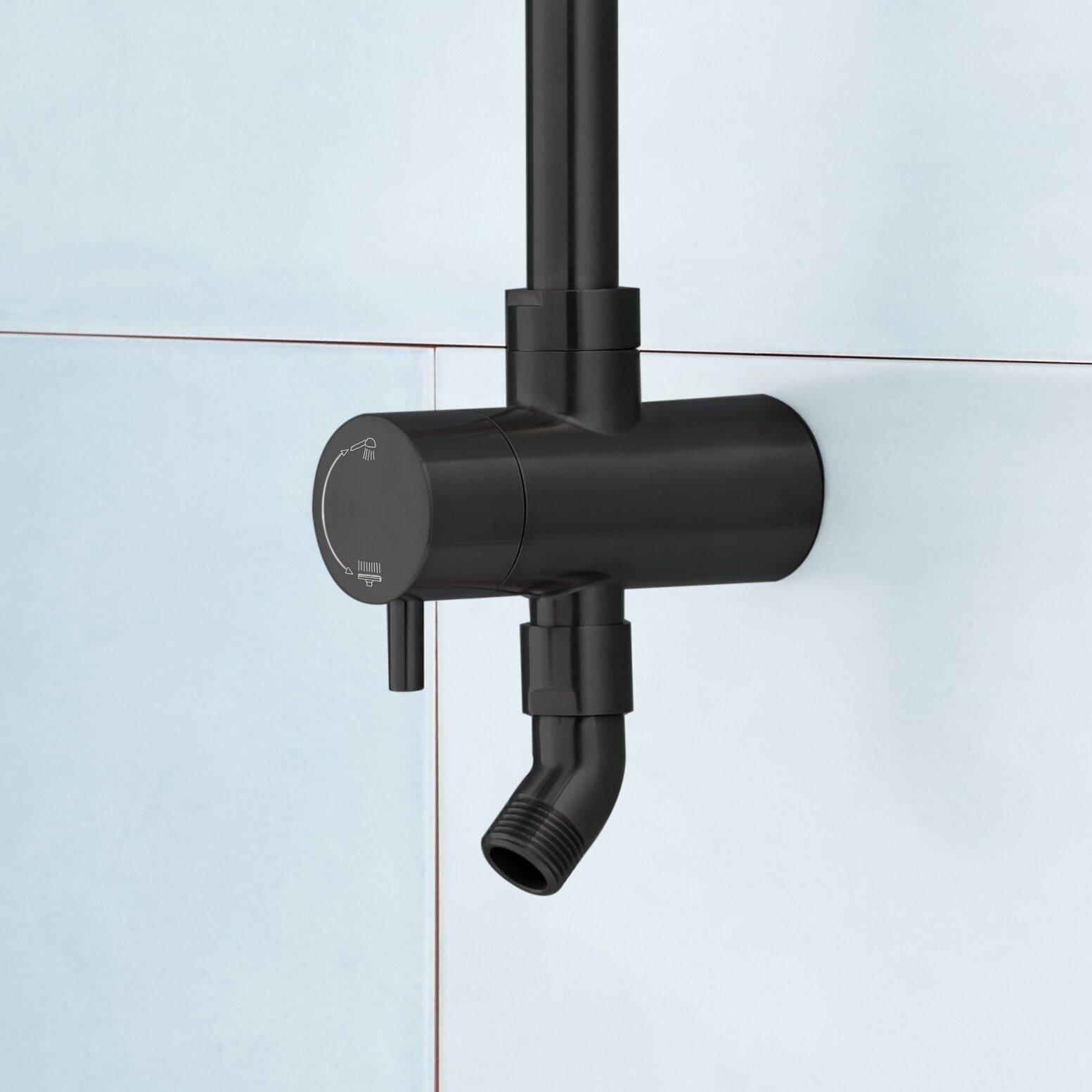 Signature Hardware Matte Black 20 in. Shower Rail 