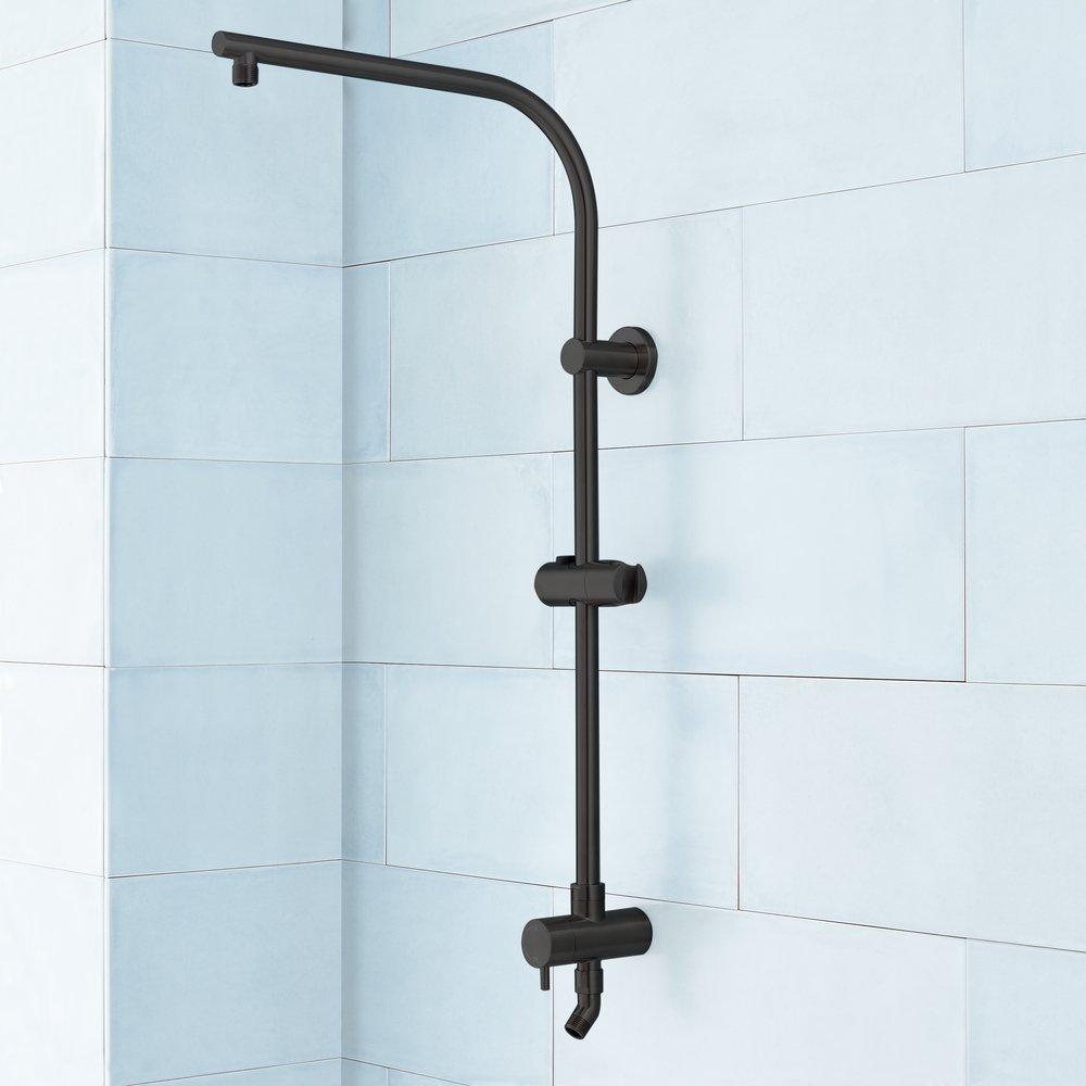 Signature Hardware Matte Black 4-1/8 in. Shower Rail 