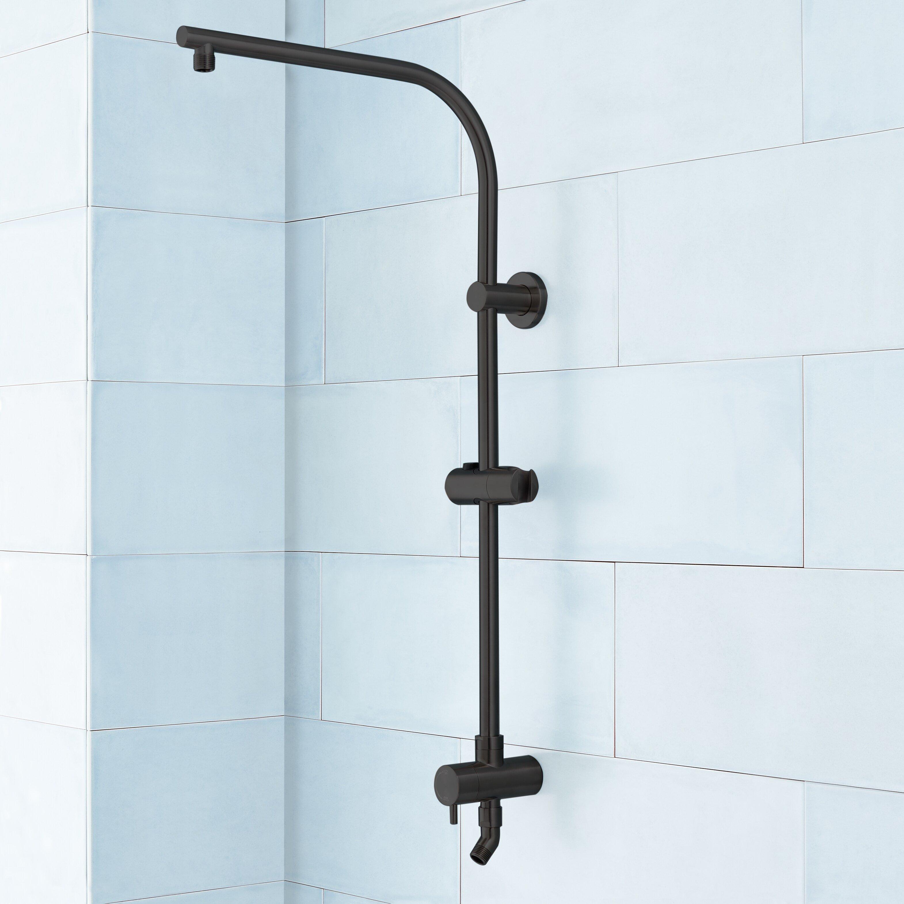 Signature Hardware Matte Black 20 in. Shower Rail 