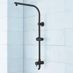 Retrofit Exposed Pipe Shower Rail with Slide Bar in Matte Black