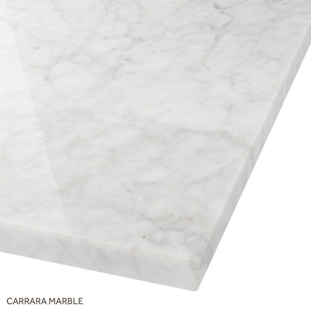 24 MARBLE CORNER VANITY TOP SINGLE FAUCET HOLE WITH UNDERMOUNT SINK CARRARA 