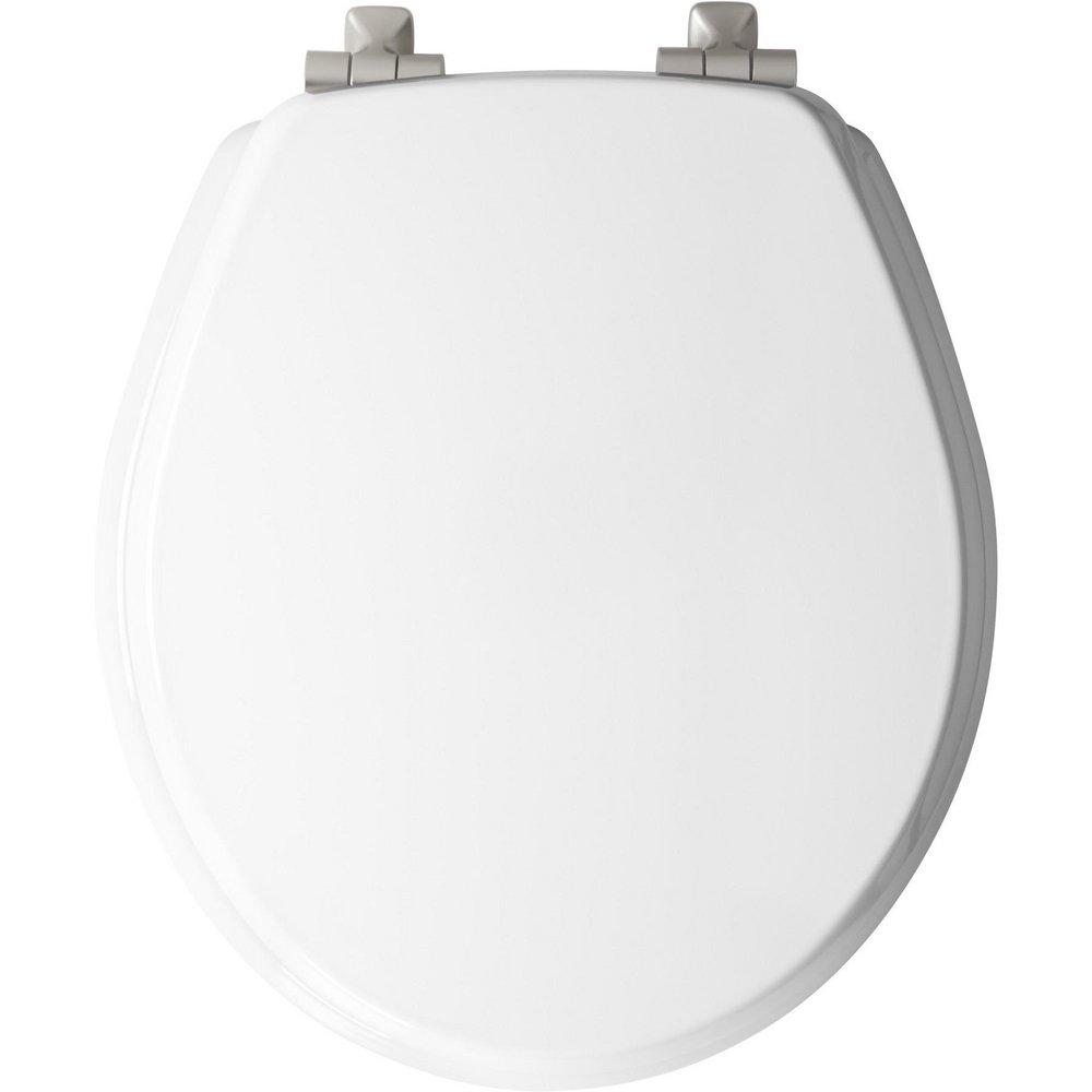 Mayfair by Bemis White Round Closed Front with Cover Toilet Seat 
