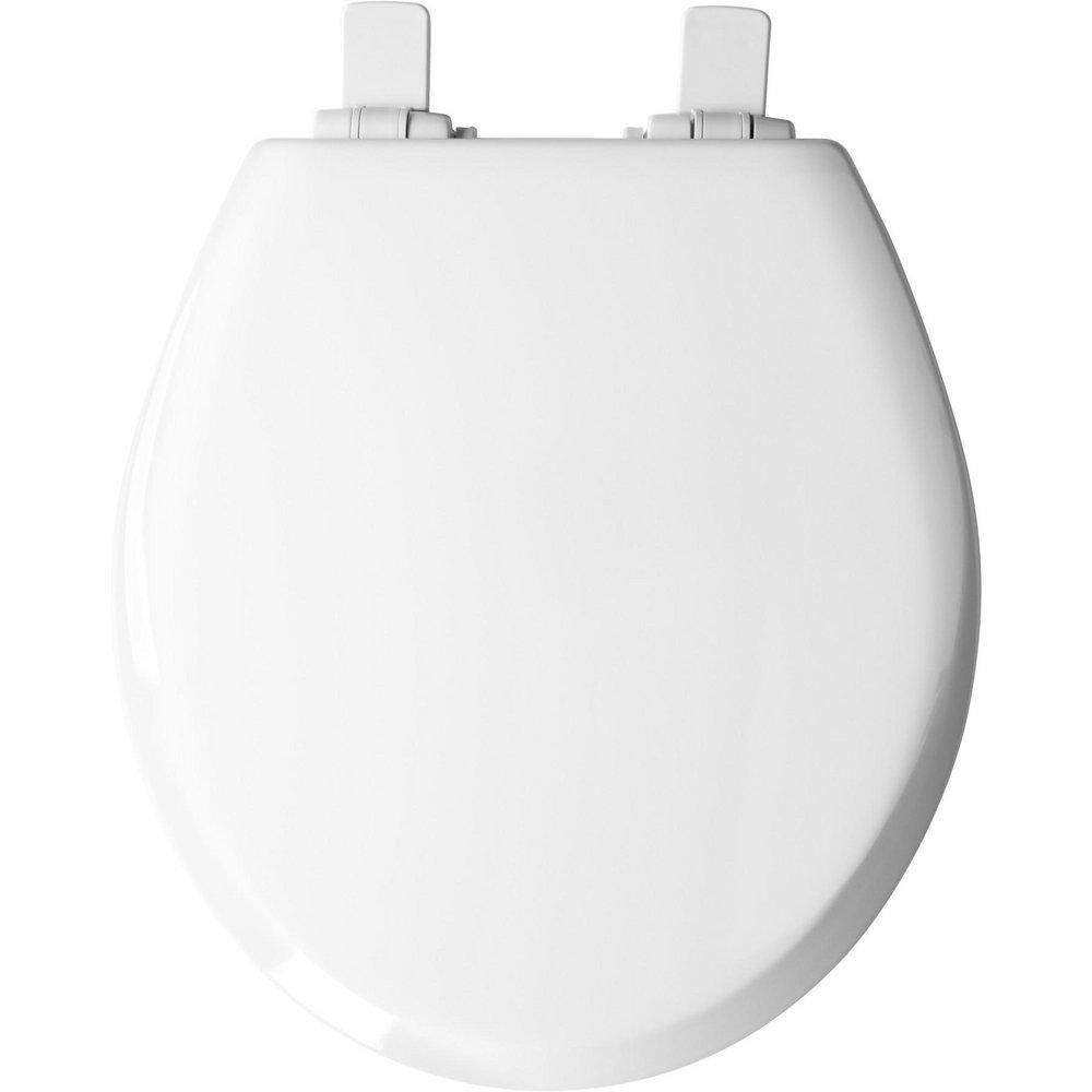 Bemis White Round Closed Front with Cover Toilet Seat 