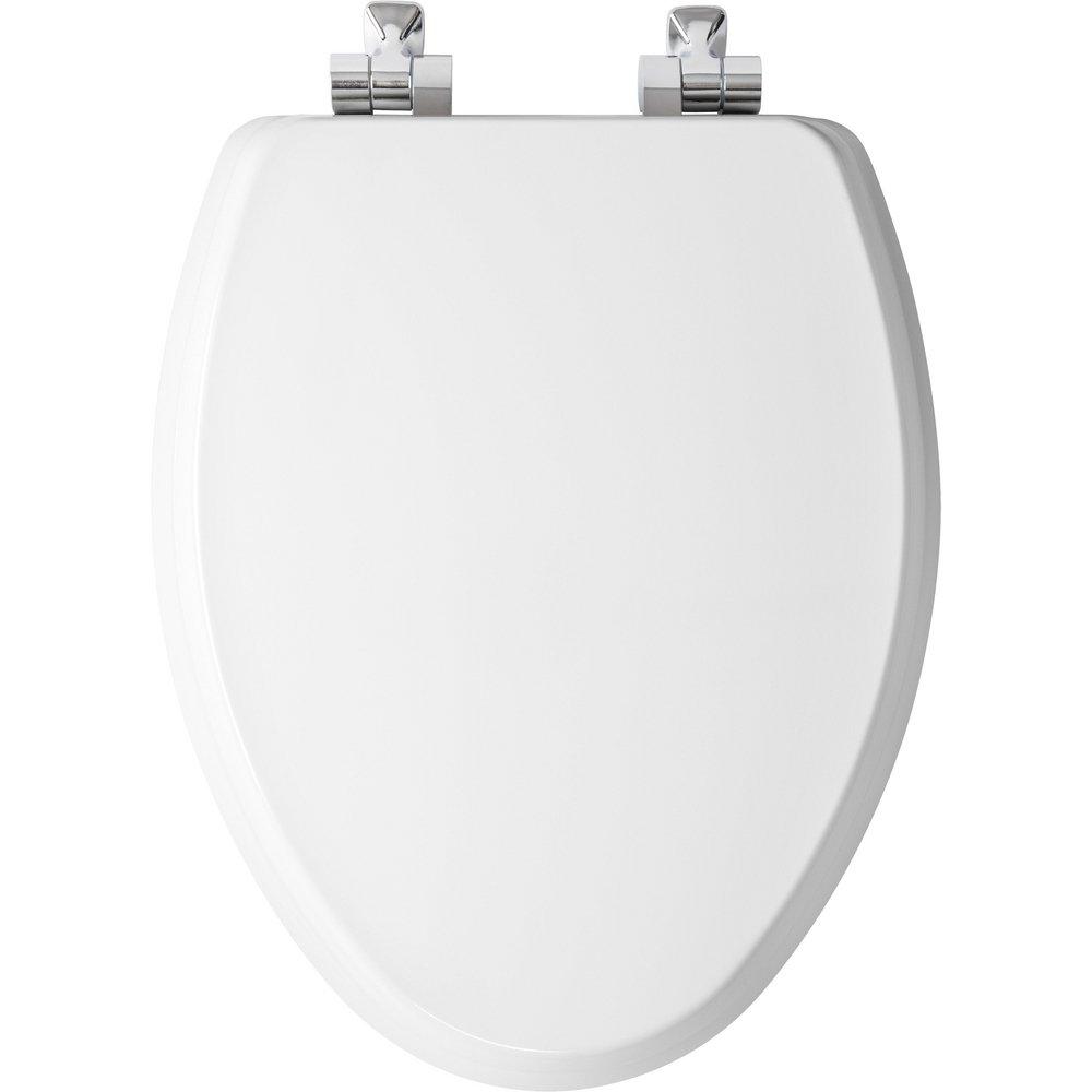 Mayfair by Bemis White Elongated Closed Front with Cover Toilet Seat 