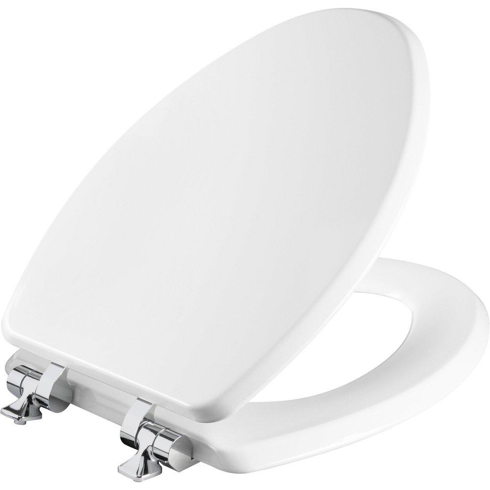 Mayfair by Bemis White Elongated Closed Front with Cover Toilet Seat 
