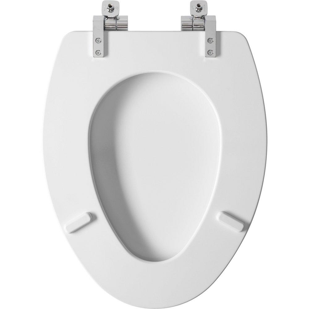 Mayfair by Bemis White Elongated Closed Front with Cover Toilet Seat 