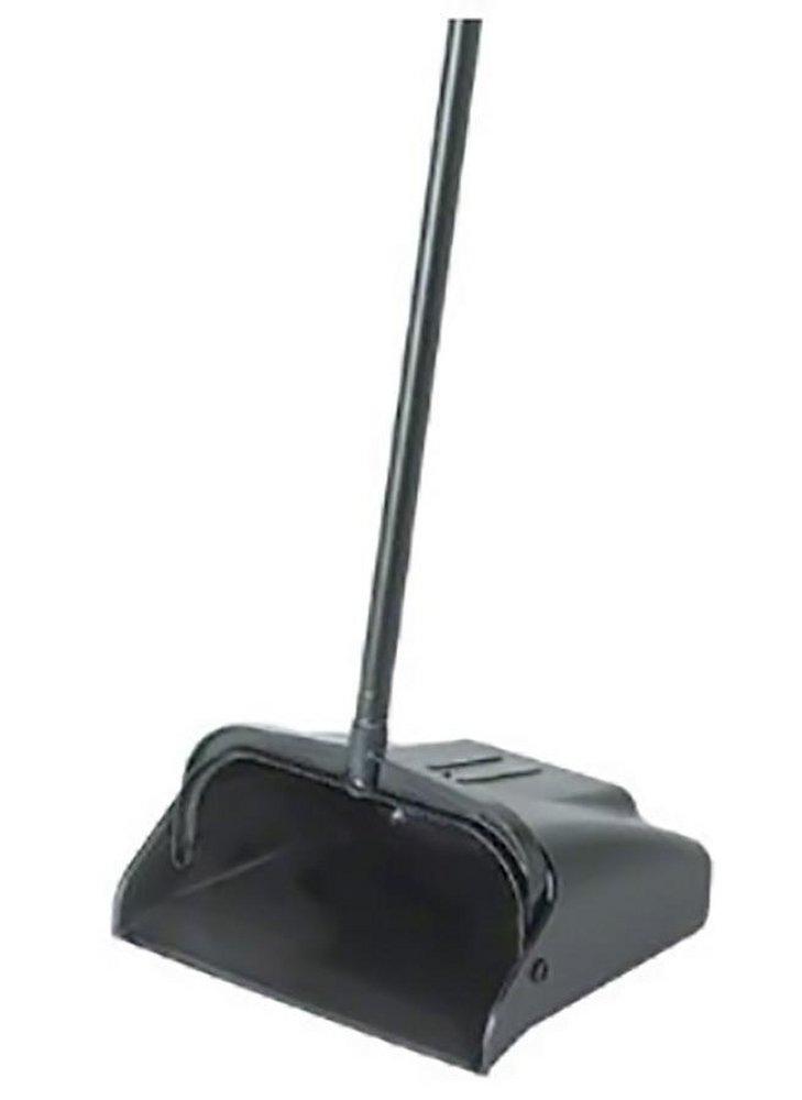 Black Dust Pan with Metal Handle in Black 