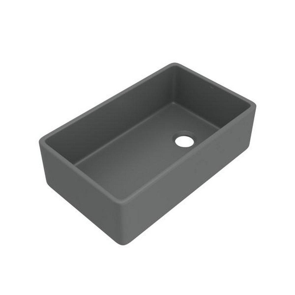 32 in. Farmhouse Fireclay Single Bowl Kitchen Sink in Satin Grey 