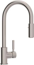 Single Handle Pull Down Kitchen Faucet in Stainless Steel