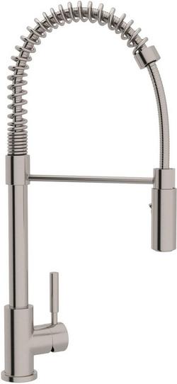Single Handle Pull Down Kitchen Faucet in Stainless Steel