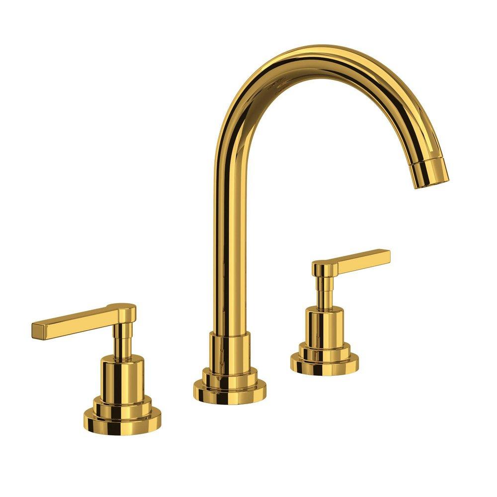 ROHL&reg; Unlacquered Brass Two Handle Widespread Bathroom Sink Faucet 