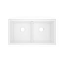 Shaws White 33 x 18 in. No-Hole Fireclay Double Bowl Undermount Kitchen Sink 