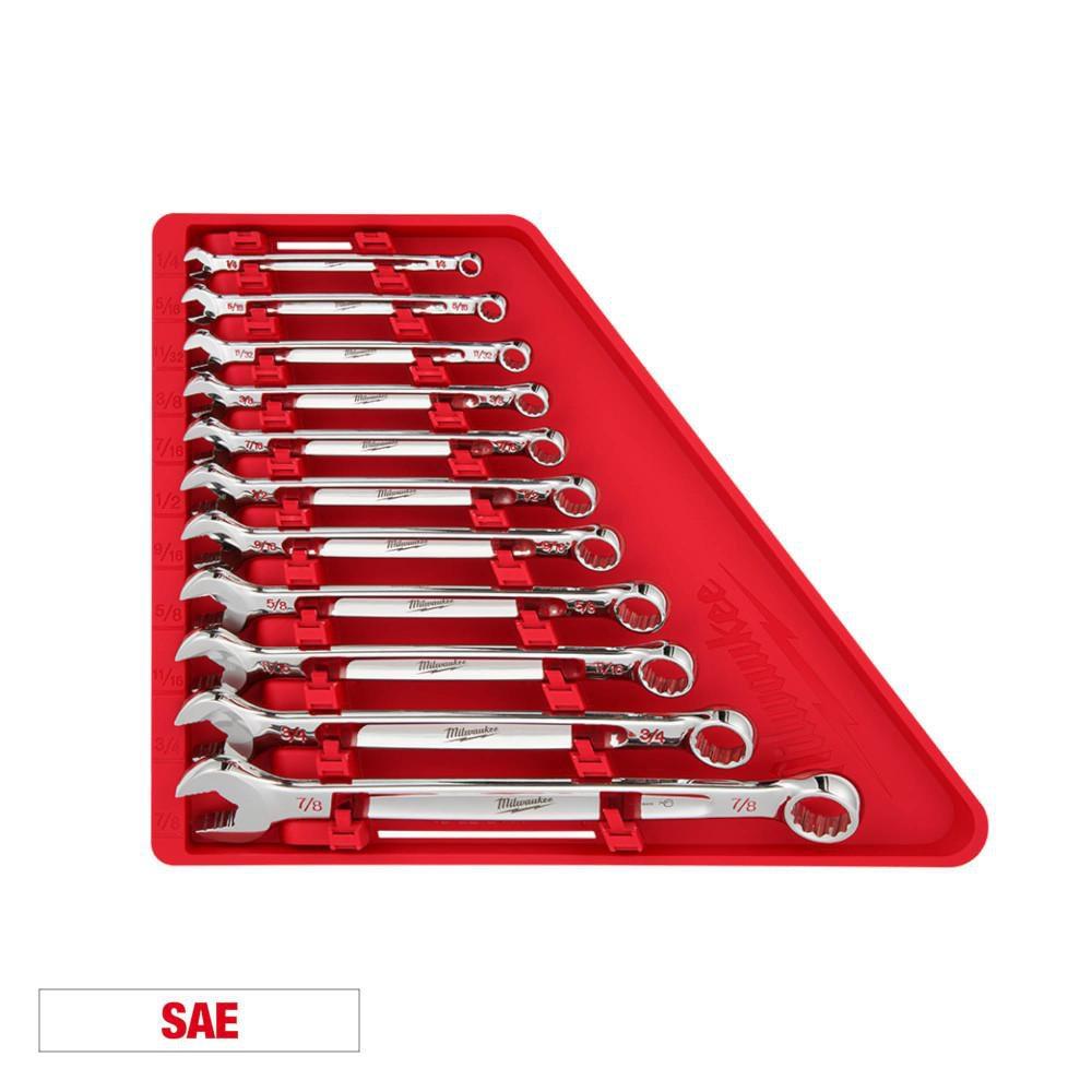 11-Piece SAE Combination Wrench Set in Chrome Vanadium Steel 