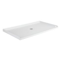 64 in. x 36 in. Shower Base with Center Drain in White - Drain Included