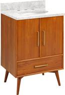 *CVR* 24 NOVAK TEAK VANITY WITH UNDERMOUNT SINK NATURAL TEAK ARCTIC WHITE WIDESPREAD 