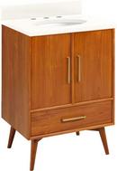 *CVR* 24 NOVAK TEAK VANITY WITH UNDERMOUNT SINK NATURAL TEAK ARCTIC WHITE WIDESPREAD 