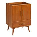 *CVR* 24 NOVAK TEAK VANITY WITH UNDERMOUNT SINK NATURAL TEAK ARCTIC WHITE WIDESPREAD 