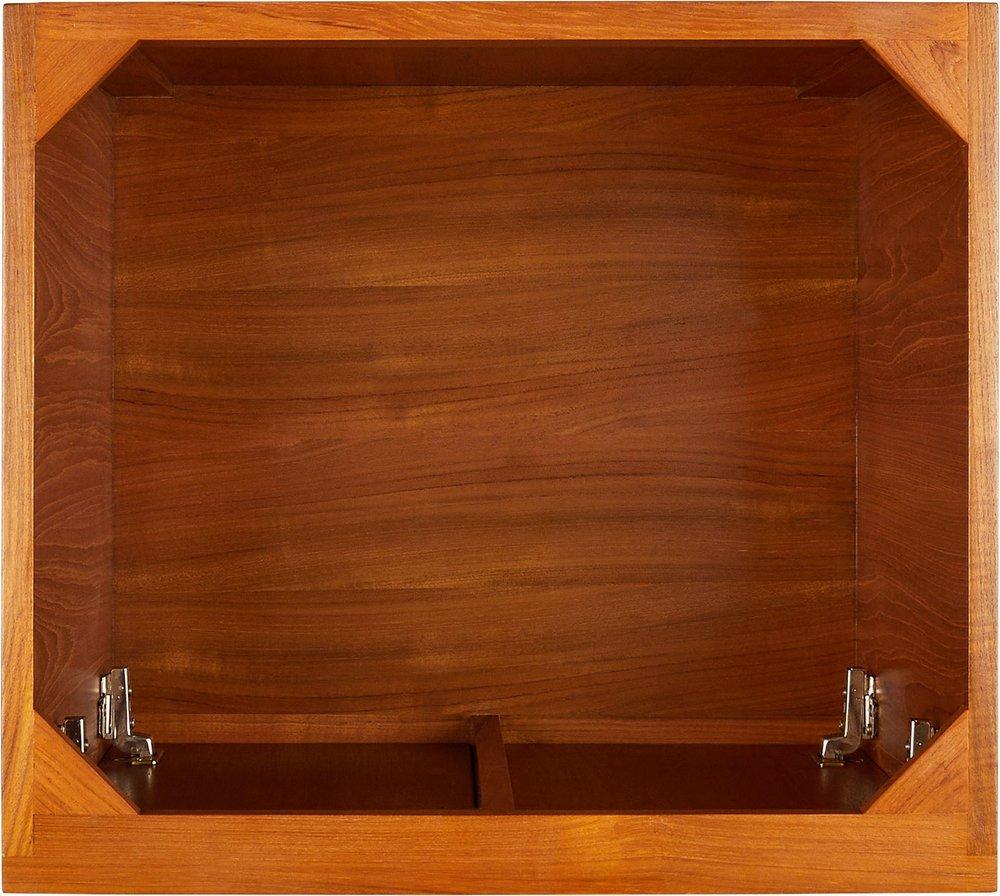 *CVR* 24 NOVAK TEAK VANITY WITH RECTANGULAR UNDERMOUNT SINK NATURAL TEAK CARRARA SINGLE HOLE 