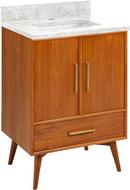 *CVR* 24 NOVAK TEAK VANITY WITH RECTANGULAR UNDERMOUNT SINK NATURAL TEAK ARCTIC WHITE SINGLE HOLE 