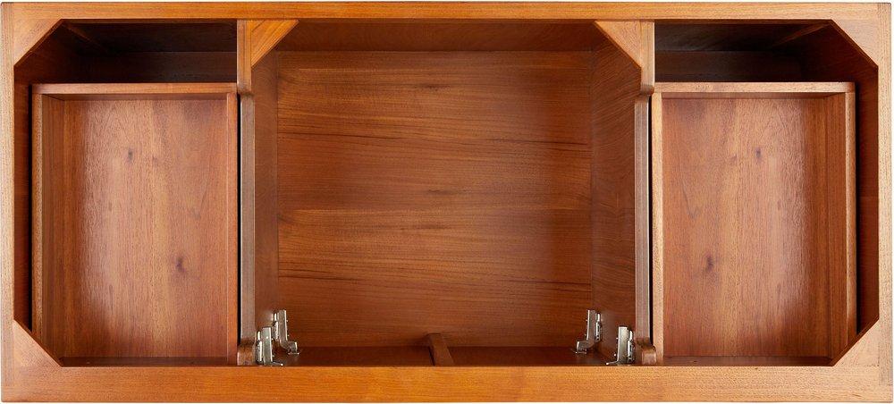 *CVR* 48 NOVAK TEAK VANITY WITH RECTANGULAR UNDERMOUNT SINK NATURAL TEAK ARCTIC WHITE WIDESPREAD 