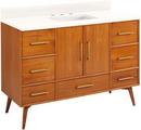 *CVR* 48 NOVAK TEAK VANITY WITH RECTANGULAR UNDERMOUNT SINK NATURAL TEAK ARCTIC WHITE WIDESPREAD 