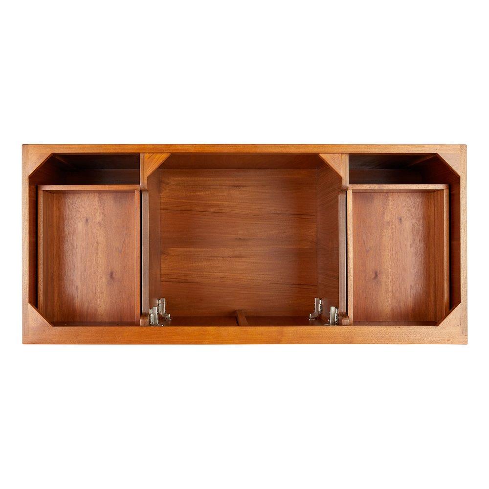 *CVR* 48 NOVAK TEAK VANITY WITH RECTANGULAR UNDERMOUNT SINK NATURAL TEAK ARCTIC WHITE WIDESPREAD 