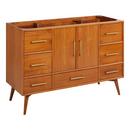 *CVR* 48 NOVAK TEAK VANITY WITH RECTANGULAR UNDERMOUNT SINK NATURAL TEAK ARCTIC WHITE SINGLE HOLE 