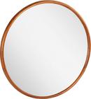 34 in. Round Vanity Mirror in Natural Teak 