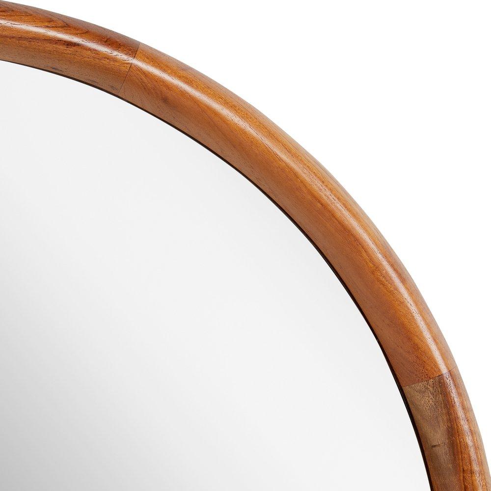 24 in. Round Vanity Mirror in Natural Teak 