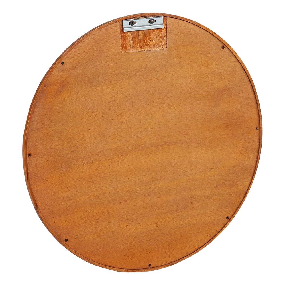24 in. Round Vanity Mirror in Natural Teak 