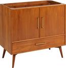 *CVR* 36 NOVAK TEAK VANITY WITH RECTANGULAR UNDERMOUNT SINK NATURAL TEAK FEATHERED WHITE WIDESPREAD 