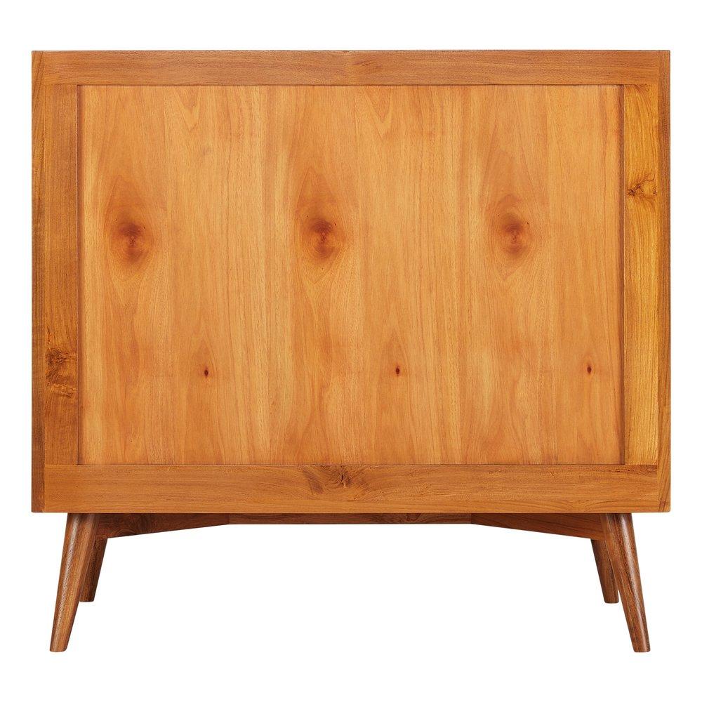 *CVR* 36 NOVAK TEAK VANITY WITH RECTANGULAR UNDERMOUNT SINK NATURAL TEAK FEATHERED WHITE WIDESPREAD 