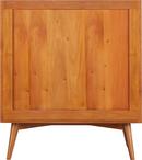 Signature Hardware Teak Floor Mount Vanity in Teak with Feathered White Quartz 