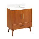 *CVR* 30 NOVAK TEAK VANITY WITH UNDERMOUNT SINK NATURAL TEAK FEATHERED WHITE WIDESPREAD 