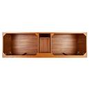 *CVR* 72 NOVAK DOUBLE TEAK VANITY WITH RECTANGULAR UNDERMOUNT SINKS NATURAL TEAK CARRARA WIDESPREAD 