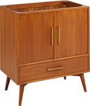 *CVR* 30 NOVAK TEAK VANITY WITH RECTANGULAR UNDERMOUNT SINK NATURAL TEAK FEATHERED WHITE WIDESPREAD 