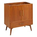 *CVR* 30 NOVAK TEAK VANITY WITH RECTANGULAR UNDERMOUNT SINK NATURAL TEAK FEATHERED WHITE WIDESPREAD 