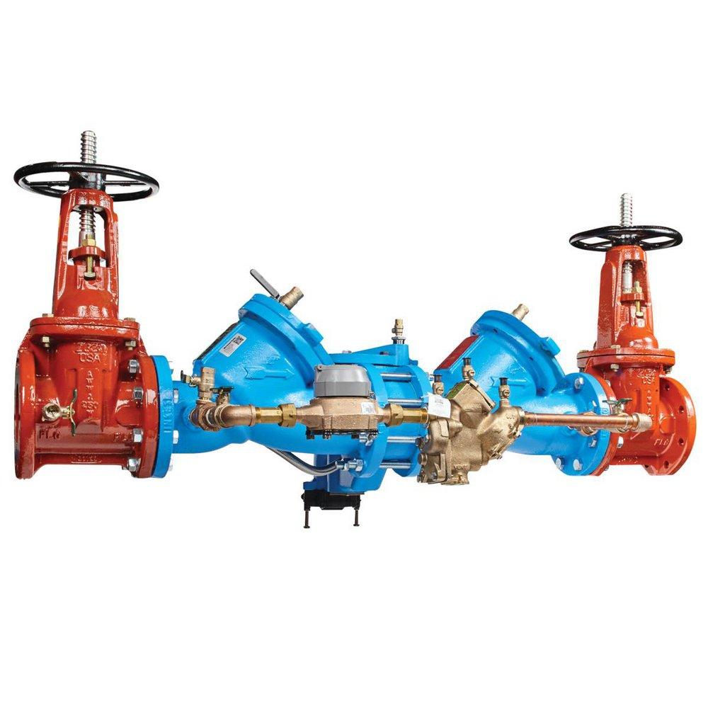 *CVR* 3 IN CAST IRON REDUCED PRESSURE DETECTOR ASSEMBLY BACKFLOW PREVENTER OSY SHUTOFF GALLONS/MINUTE METER ARMORTEK COATING BACKFLOW FLOOD SENSOR 
