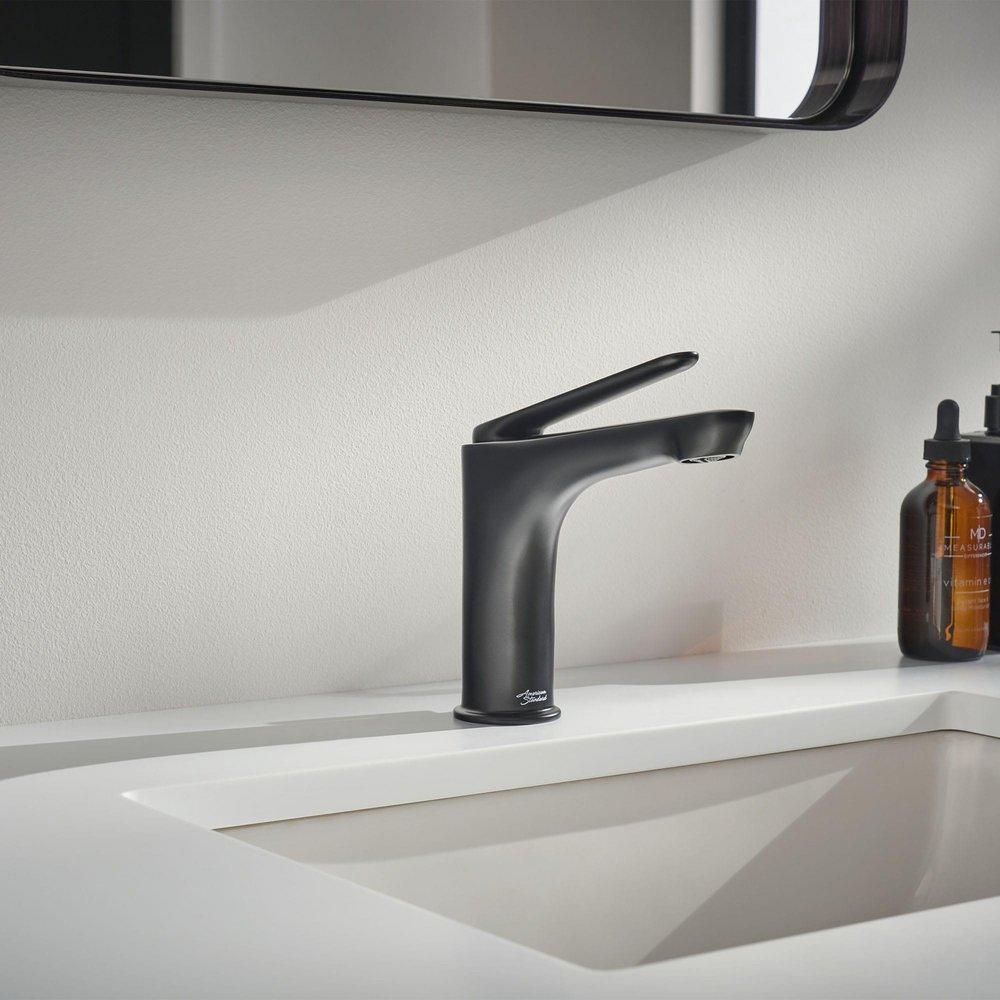 American Standard Matte Black Single Handle Monoblock Bathroom Sink Faucet 