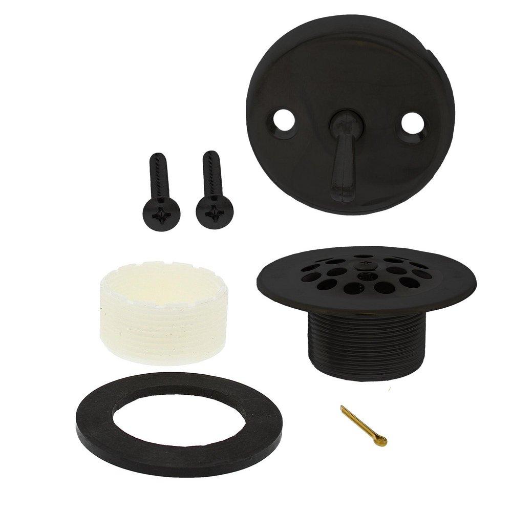 Matte Black Two-Hole Trip Lever Tub Drain Trim Kit 