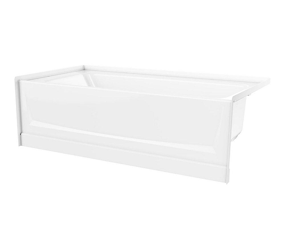 60 in. x 30 in. Soaker Alcove Bathtub with Left Drain in White 