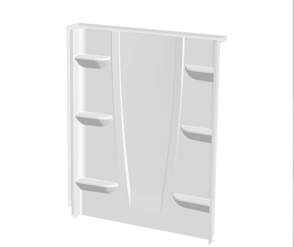 8 X 60 X 74 in. Shower Back Wall in White 