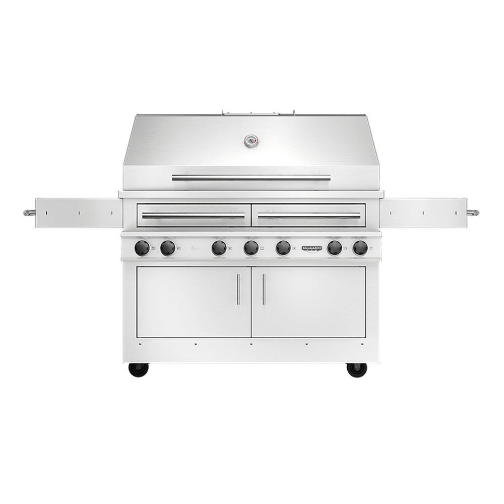 *CVR* K1000HT HYBRID FIRE FREESTANDING GRILLFOUR-BURNER GRILL WITH TWO SIDE SHELVES. CONFIGURED FOR NATURAL GAS. 304 STAINLESS STEEL. 