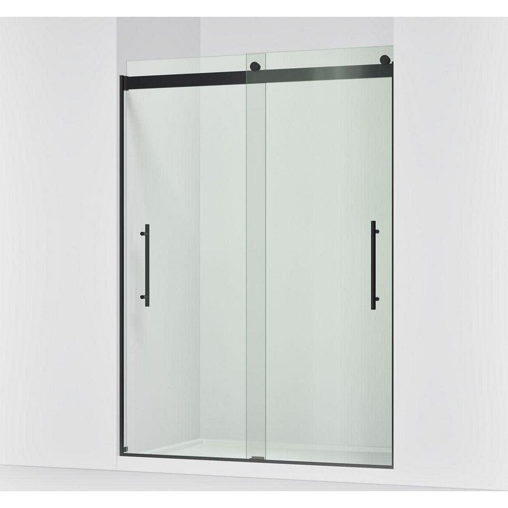 KOHLER Matte Black 81-5/8 x 59-5/8 in. Frameless Sliding Shower Door 