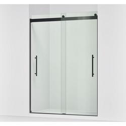 81-5/8 x 59-5/8 in. Frameless Sliding Shower Door in Matte Black