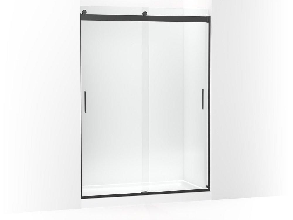 KOHLER Matte Black 81-5/8 x 59-5/8 in. Frameless Sliding Shower Door 