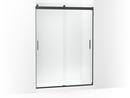 KOHLER Matte Black 81-5/8 x 59-5/8 in. Frameless Sliding Shower Door 