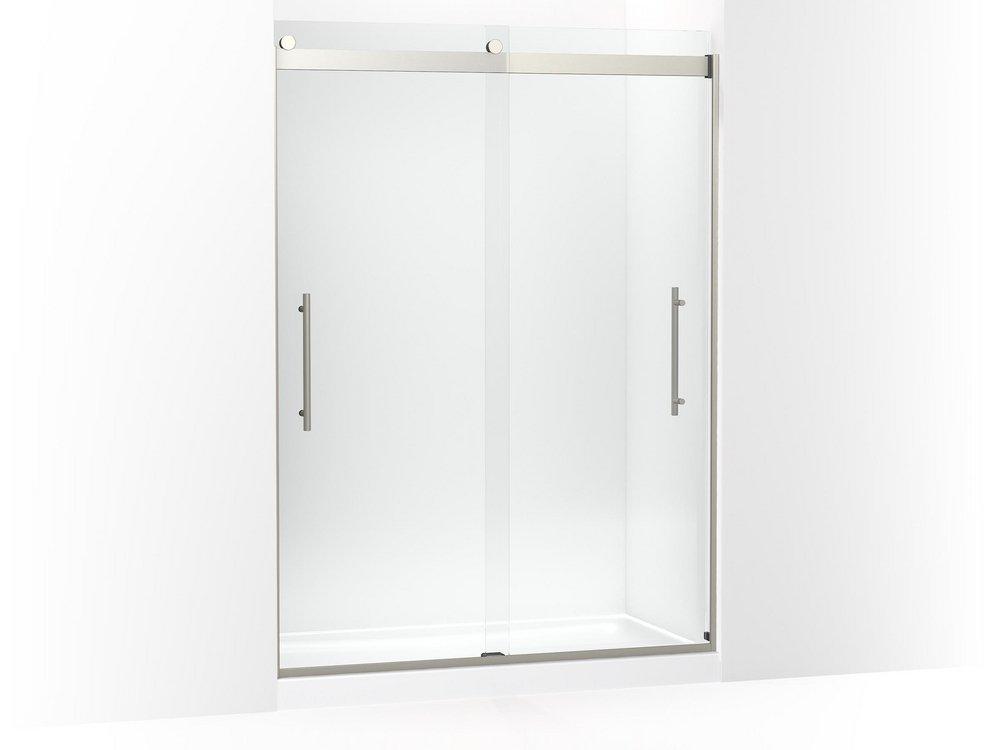 KOHLER Anodized Brushed Nickel 81-5/8 x 59-5/8 in. Frameless Sliding 17 in. Shower Door 