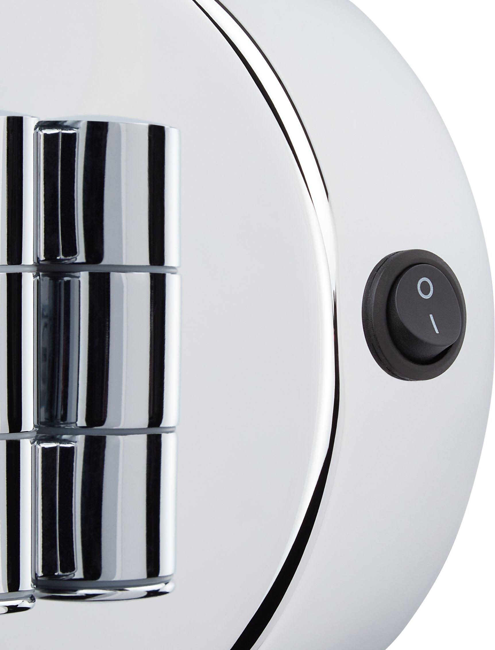 Double-Sided Wall Mount Lighted Makeup Mirror in  Chrome 