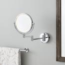 MAGNIFYING DOUBLE-SIDED WALL-MOUNT LIGHTED MAKEUP MIRROR - CHROME 